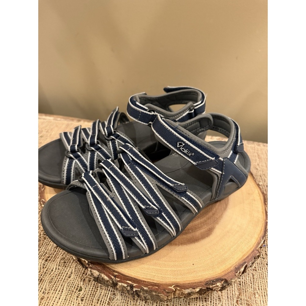 Viakix Acadia Sandals Women's Sz-8 Carbon Comfort Adjustable Strap Hiking New - Picture 10 of 13